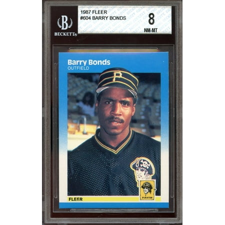 Fleer Barry Bonds - 1987 fleer #604 BARRY BONDS pittsburgh pirates rookie card BGS 8 (9 7.5 8.5 8)
