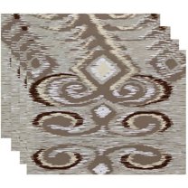 Simply Daisy 18" x 14" IKAT's Meow Geometric Print Placemats, Set of 4