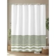 thumbnail image 4 of Fsddascl Sage Green Striped Shower Curtain Set - 48" x 72" Washable Bathtub Curtain with 12 Hooks, Modern Farmhouse Stripes Waterproof Fabric Stall Shower Curtains for Bathroom/Bathtub Décor, 4 of 6