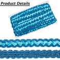 thumbnail image 5 of 14.22 Yards Blue Sequin Trim Flat Sequins Beaded Strip Rick Rack Wave Woven Trimming Metallic Glitter Braid RIC Rac Ribbon Bulk for Sewing Making Crafts Choker Gift Wrapping Supply, 5 of 5