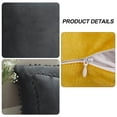 thumbnail image 3 of Dinheiro Funda de almohada sólida de terciopelo granular suave de 18x18 "adecuada para sofá dormitorio Coche paquete de 2 piezas, 3 of 5