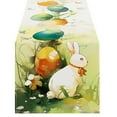 thumbnail image 1 of GUANGHONG Easter Table Runner Linen Bunny Print Home Tablecloth Holiday Party Table Decoration Tablecloth Mat A, 1 of 5