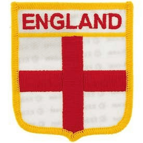Novelty Embroidered Iron on Patch International Flag Sheild England
