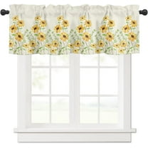 Rdsfhsp Sunflower Rod Pocket Window Valance Curtains for Kitchen/Bedroom/Living Room Decor 54x18 in