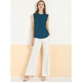 thumbnail image 3 of INSPIRE CHIC Blusas Elegante Sin Mangas Vintage De La Década De 1950 Con Volantes Para Oficina De Negocios Para Mujer Azul verde S, 3 of 6