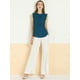 thumbnail image 3 of INSPIRE CHIC Blusas Elegante Sin Mangas Vintage De La Década De 1950 Con Volantes Para Oficina De Negocios Para Mujer Azul verde S, 3 of 6