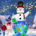 thumbnail image 1 of Muñeco de nieve inflable navideño de 7 pies con música y luces giratorias, 1 of 7