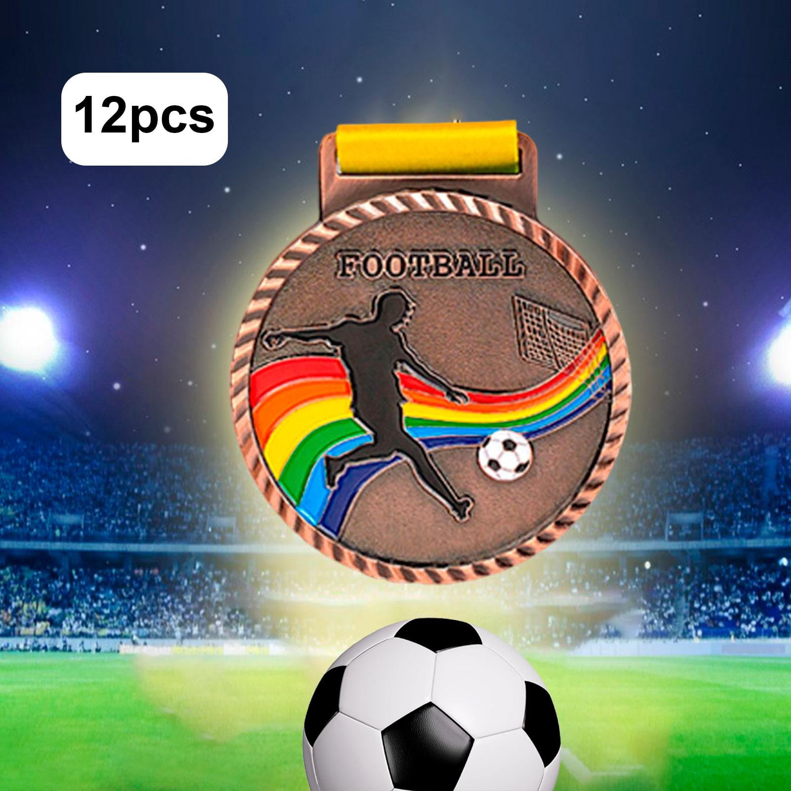 Abbraccia 12x Soccer Medals for Awards Party Favors Participation Awards Prizes Awards Winner Medals for Sports Day Match Spelling Bees bronze medal