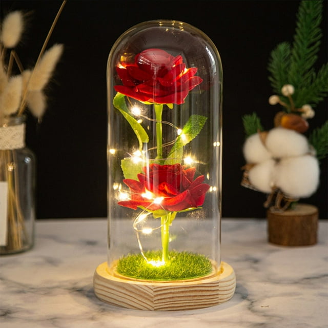 Artifical Flower Rose Gift Light Up Led Flowers, Forever Red Rose in
