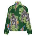 thumbnail image 6 of Jackets for Women Winter Coat Jackets Flannel Stand Collar Jacket(Jungle Gorilla Parrot Print,Size:S-4XL), 6 of 7