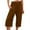 Brown, variant on qILAKOG Capri Pants for Women Wide Leg Yoga Pants with Pockets Women's Loose Wide Leg Pants High Waist Straight Pants Casual Pants Pink S