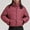 854#Red, variant on Taylonsss Womens Casual Loose Fit Quilted Jacket Long Sleeve with Elastic Cuffs Two Hand Pockets Snap Front Solid Color Winter Coat for Daily Outdoor Wear
