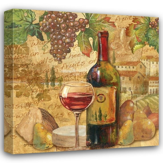 Gregory Gorham 36x36 Gallery Wrapped Canvas Wall Art Titled - Chianti Abundance