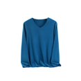 thumbnail image 1 of Qarigey Ropa interior térmica de invierno, camiseta elástica con cuello en V grueso portátil de manga larga, Tops casuales de moda cómodos Camisetas lago azul XXL Qarigey AP013771-07, 1 of 6