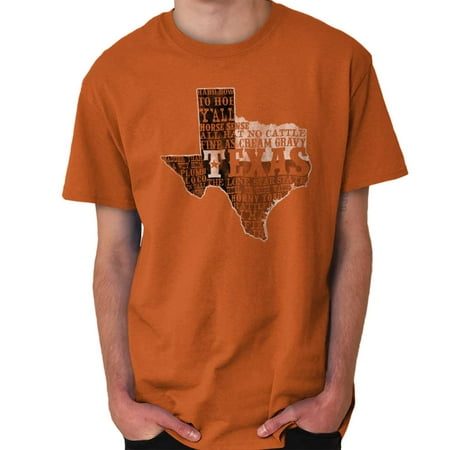Brisco Brands Southern State Texas Souvenir  Short Sleeve Adult (Best Southern Clothing Brands)