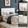 thumbnail image 6 of Einfach Full Size Bed Frame, Upholstered Platform Bed with Height Adjustable Headboard, Easy Assembly, Noise-Free, White, 6 of 7
