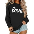 thumbnail image 2 of Valentines Sweatshirts for Women Love Heart Graphic Pullover Crewneck Long Sleeve Tops Valentine's Day Sweatshirt, 2 of 5