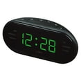 thumbnail image 1 of Radio reloj digital AM/FM con batería, alarma dual, función de repetición de alarma, reloj con zumbador Verde, 1 of 3