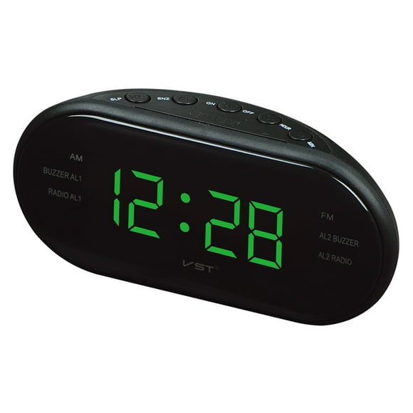 Radio reloj despertador múltiple digital AM / FM con pantalla LED de de 1.2 "Enchufe . UU. Verde