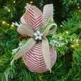 thumbnail image 2 of Holiday Time RED&White Stripe Fabric Ball Ornament, 2 of 4