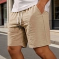 thumbnail image 2 of PIMSSY Men Casual Summer Shorts Lightweight Loose Fit Beach Walking Comfortable Elastic Waist Breathable Outdoor Shorts Solid Color Male Cozy Bottoms, 2 of 4