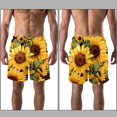 thumbnail image 3 of luoweisi Men's Beach Shorts Quick Dry Swim Trunks with Mesh Lining Sunflower S, 3 of 5