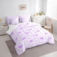 thumbnail image 2 of Erosebridal Kids Kawaii Purple Bowknot Bedding Comforter Set 7pcs,Daisy Flowers Love Heart Queen Bedding Sets for Teens Girls,Breathable Home Decor, 2 of 6