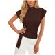 thumbnail image 3 of Camisas de Manga Corta para las Mujeres Casual V-Cuello Plegado Vendaje Suéter Blusa, Ligero Top de Verano, 3 of 6
