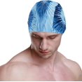 thumbnail image 2 of FYBTO Swimming Cap Blue Style Textured Spiral Tie Dye Unisex Adult FYBTO Polyester, 2 of 4