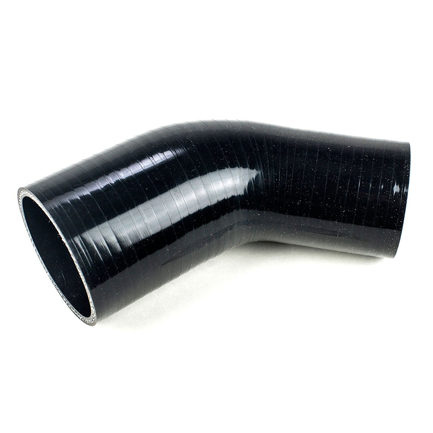 Squirrelly 2.5 to 2 Inch Elbow Black Silicone Reducer Coupler 3 Layers of Polyester Reinforcement Suitable 45 Degree Turbo Intake Pipe 