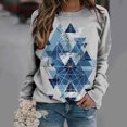 thumbnail image 2 of Camisas informales de manga larga para mujer, sudadera de cuello redondo con estampado de rombos geométricos, jersey de cuello redondo, Tops tipo túnica holgados Pompotops FGAJ1309, 2 of 6