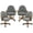 Marble-Chestnut Oak, variant on Chromcraft Swivel-Tilt Caster Dining Chairs (Set of 1) – Chestnut Wood & Marble Upholstery