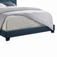 thumbnail image 6 of Benzara Transitional Fabric Upholstered Queen Bed with Block Legs and Nail Head Trims, Teel Blue, 6 of 6