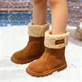 thumbnail image 2 of Quealent Toddler Girl Snow Boots Winter Warm Outdoor Brown Boots (Toddler/Little Kids/Kid) Brown for Size 12, 2 of 9