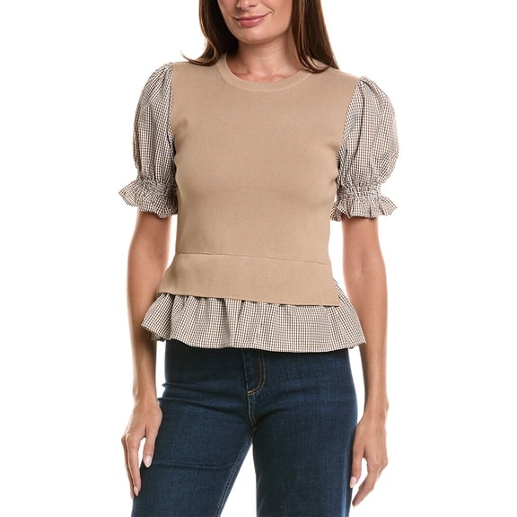 Nanette Nanette Lepore womens Mixed Media Top, XL