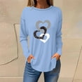 thumbnail image 2 of FAIWAD Tunique à Cœur pour Femmes Manches Longues Col Rond T-Shirts Tendance Grande Taille Chandail Tops, 2 of 3