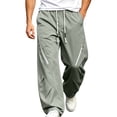 thumbnail image 6 of Lenpel Men's Hiking Pants Trendy Drawstring Low Rise Pants with Zipper Pockets Wide Leg Workout Trousers Fall Clothes(Army Green,Large), 6 of 7