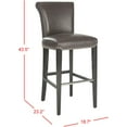 thumbnail image 4 of SAFAVIEH Seth Bar Stool Antique Brown, 4 of 7