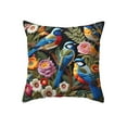 thumbnail image 5 of Retro Floral Bird Print Pillow Cover Velvet Cushion Case for Sofa Living Room Decor Simulated Embroidery Home Accent(E), 5 of 6