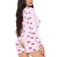 thumbnail image 3 of Licupiee Valentine's Day Sexy onesies pajamas For Women,Long Sleeve Playsuit Romper Short Pants bodycon Pajamas Sleepwear, 3 of 6