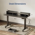 thumbnail image 4 of INNOVAR 55" Adjustable Standing Desk with 2 Storage Drawers, Height Adjust Mobile Stand up and Down Desk,Electric Sit-Stand Large Work Desk with 4 Wheels Rising Computer Table for Office Home,Black, 4 of 13