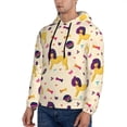 thumbnail image 3 of Pofeuu Cartoon Poodle Dog Print Mens Casual Hooded Collar Drawstring Hoodies Pullover Sweatshirts Casual Long Sleeve Shirts-Large, 3 of 7