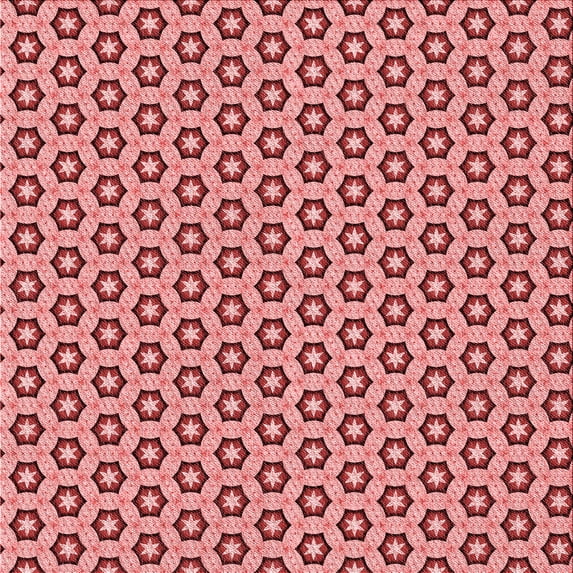 Ahgly Company Indoor Square Patterned Pastel Pink Area Rugs, 7' Square