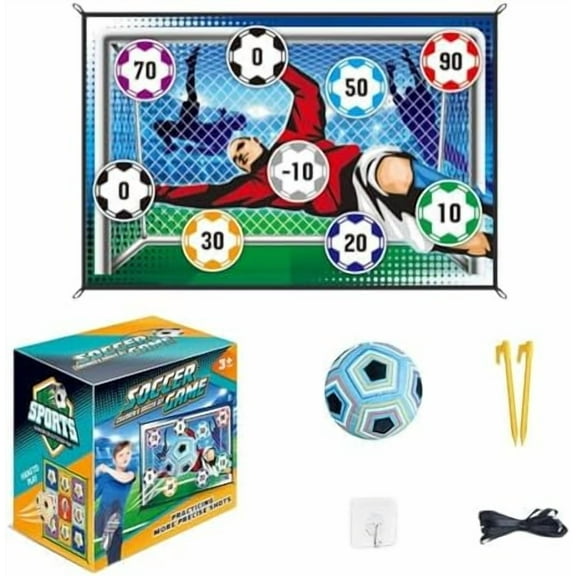 Stryka Skillzone - Football Accuracy Target Game, Foldable Flannel Mat Goals Toy with 1 Balls, Indoor/Outdoor Soccer Ball Game Set, Develop Hand-Eye Coordination (B)