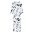 thumbnail image 5 of Puntoco Conjunto de pijama y pantalones de manga larga con cuello redondo y estampado para mujer con bolsillos Puntoco Puntoco-1869, 5 of 5