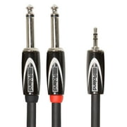 Roland 15 ft./4.5 m RCC Black Series 3.5mm TRS Male to Dual 1/4-inch TS Male