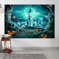 thumbnail image 4 of Halloween Backdrop, Horror Moon Night Skull Halloween Photo Booth，Scary Cemetery Forest Pumpkin Lantern Backdrop for Halloween Kids Adult Family Party Birthday Banner Decor,10X6ft, 4 of 4