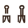 thumbnail image 2 of Dining Chairs Set of 2, Key-design Home Chairs, PU Leather Solid Wooden Dining Chairs with White Round Cushion for Kitchen Dining Room-Deep Walnut Brown, 2 of 9