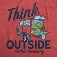 thumbnail image 2 of Mens Think Outside No Box Necessary Funny Camping Vintage Car Trunk T shirt Graphic Tees, 2 of 9
