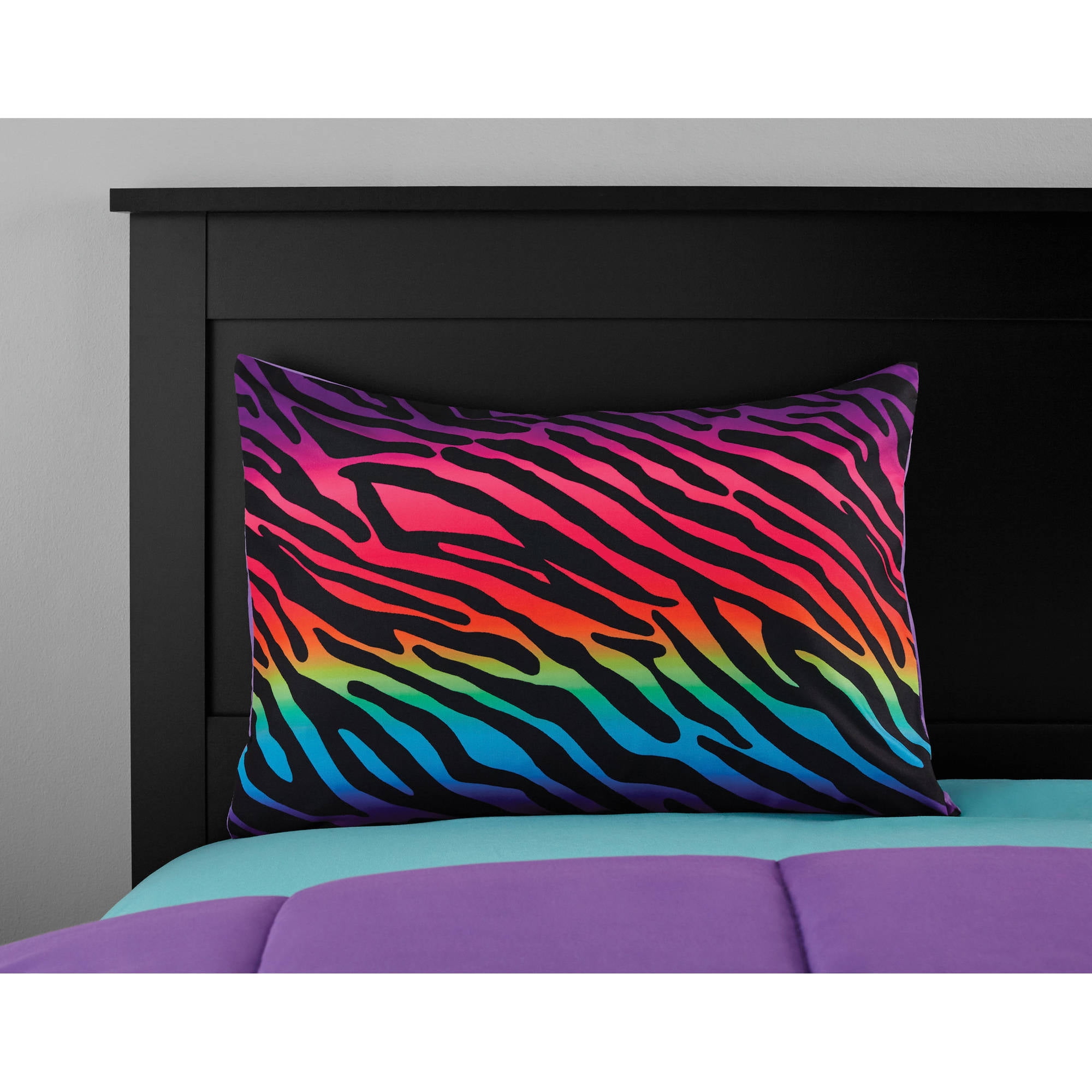 Rainbow Zebra Comforter Bedding Set Shams Reversible Teens